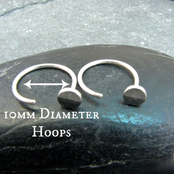 Tiny Star Hoop Earrings - Sleeper Hoops - 925 Sterling Silver Stud Earrings NWT - Picture 4 of 5